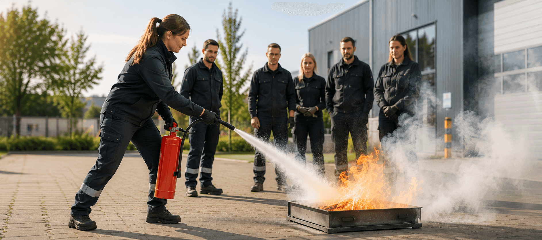 Brandschutzhelfer-Schulung mit praktischer Löschübung